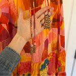 Farm Rio  Patch Twirl Midi Dress Tiered Puff Short Sleeves Sz Small Photo 3