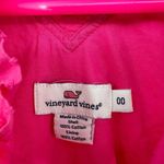 Vineyard Vines  size 00 100%‎ cotton hot pink tank top swiss dot side zip Barbie Photo 6