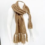 Michael Kors Pointelle Cable Knit Scarf Tan Photo 12
