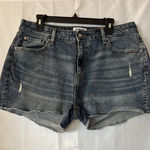 Levi's Denizen From High-Rise Distressed Denim Shorts Size 16 Photo 0