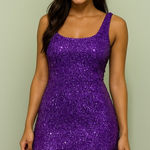 Gunne Sax Vintage  by Jessica McClintock purple sparkle Dress 3/4 Photo 0