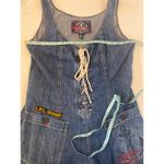 LRL Vintage Sleeveless Nautical Denim Dress Fit & Flare Lace Up Front EUC Sz 8 Blue Photo 7