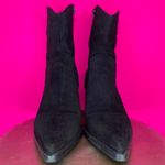 ZARA Black Split Suede High Ankle Heeled Western Boot Sz 9 Photo 1