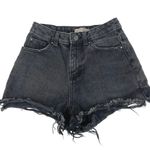 Denim & Co Denim Co Black 100% Cotton High Waisted Chic Cutoff Denim Jean Short Size 2 Photo 0