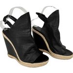 Balenciaga  Paris 37 Glove Wedge Sandals Black Leather 5" Heels Photo 0