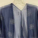 Blue Sparkle Wrap Shall Top Womens Large Photo 4