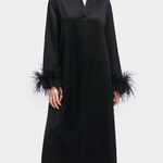Sleeper Luna Maxi Dress with Detachable Feathers Black Womens Size XS Photo 0