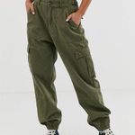 Pull & Bear  fasten tab cargo pants in khaki Photo 0