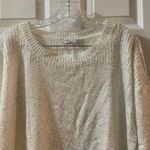 Peter Nygard  Cream/Silver Metallic Knit Sweater L Photo 4