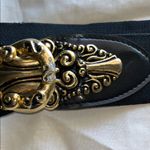 Elegant Vintage Black and Gold Women's stretchy elastic Belt Photo 5