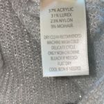 Ecru NWT  Mohair Blend Knit Lightweight Sweater V Neckline Metallic Photo 9