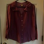 April Cornell blouse in women’s small burgundy button down. GUC. Photo 0