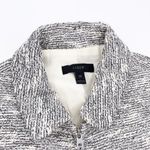 J.Crew  Black White Tweed Zip Up Collared Suit Jacket Blazer E8496 Size 00 Photo 6