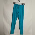Alo Yoga  High Waist Fast Legging Bright Aqua Zip Front Leggings Size Medium Photo 5