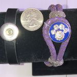 UK Kentucky Wildcats Leather Braided Interchangeable Snap Bracelets Black Photo 2