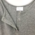 Abound New  Cropped Henley Tank Top Scoop Neck Ribbed Heather Grey Photo 6