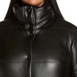 Open Edit  coat black long trench puffer pockets snap button down closure 4X NEW Photo 6