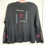 Christopher & Banks  Sweater NWT Vintage Floral Embroidered Cardigan Black Photo 1