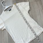 Brandy Melville  Tshirt crop lettuce edge womens White (one size) casual coquette Photo 5