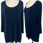 Chico's Travelers Tunic Top Longline High Low Hem Swirl Fleur Print Womens 16 XL Photo 0