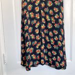 RIXO • Staci Dress maxi rayon dark floral tie waist puff sleeve button front Blue Size 8 Photo 5