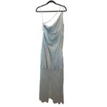 Shona joy NWT Labyrinth One Shoulder Silky Lace Maxi Dress Blue Size 10 Photo 3