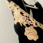 l*space L* Gianna Romper in Black and Tan Crochet Size XS Photo 8