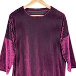 ZARA Mini Dress Womens S Burgundy Diamond Pattern Textured Velvet Shift Retro Photo 3