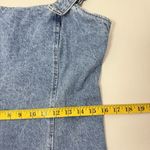 Forever 21 Y2K Denim Bodycon Mini Dress Large Blue Buckles Western Boho Fitted Casual Cute Photo 6
