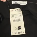 ZARA  Black Contrast Trim Cardigan with Gold Buttons Size M (NWT) Photo 4