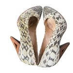 Modern Vintage Chunky High Heels‎ Womens 37.5 Snake Embossed Studs Leather Black Size 7 Photo 7