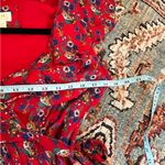 Anthropologie  Maeve Red Floral Dress ruffle wrap sz 10 M Photo 5