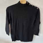 Anthropologie by  Women's Large‎ Margarita Tunic Sweater Black Button Mock Neck Photo 0