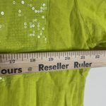 100% Linen Tunic Shirt dress Large Lime Sequin Pockets Raw Hem Made in Italy Green Photo 5