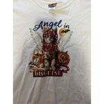 Angel In Disguise Women Cat Halloween T Shirt White Size Large Cotton Kitty‎ Photo 5