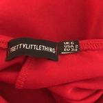 Pretty Little Thing size 2 Red Bow Detail Scuba Skater Dress Photo 5