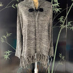 Ethereal  by Paper Crane Gray Long Fringe Cardigan Small Photo 7