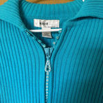 Y2K knit ribbed zip up sweatsuit top Blue Size L Photo 2