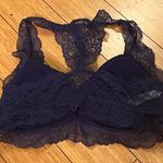 Gilligan & O’Malley Navy Blue Lace Racerback Bralette Sz Medium Photo 2