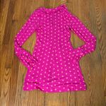 Free People  Shayla Mini Dress S Long Sleeve Pink Polka Dots Ruched Photo 3