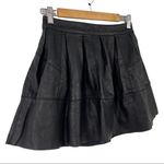 ASOS  Faux Leather Pleated Black Mini Skater Skirt Size 2 Photo 4