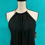 Kensie New with tags  black draped snake chain halter dress in size 2 Photo 4