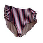 Cacique Striped High-Waisted Swim Bottoms By Size 26 Red/White/Blue Photo 0