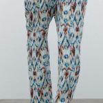 ZARA  | IKAT Colorful Metallic Gold Details Abstract Print Pants Size M Photo 3