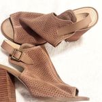 Kelsi Dagger  Mason Tan Perforated Block Heel Open Toe Sandal Buckle Size 8.5 Photo 5
