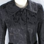 Vintage 1990s Y2K Filigree Tapestry Like Black Blazer Jacket 8P Photo 4