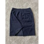 Donna Karan  Womens Knee Length Knit Pencil Skirt Navy Blue Stripes Size 8 Photo 1