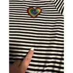 Hot Topic  Fit Flare Dress Size Medium Black White Striped Rainbow Pride Short Photo 3