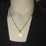 Jesus Pendant Charm 14K Yellow Gold Made in Italy YG Communion Christ Flat Photo 1