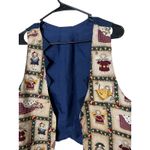 Vintage Angel Novelty Print Holiday Christmas‎ Vest Sleeveless Top Tan Size M Photo 1